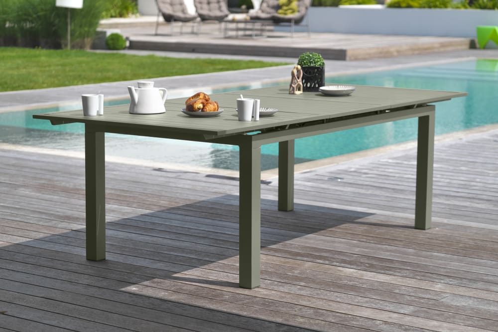 Mesa de jardín 10 plazas de aluminio