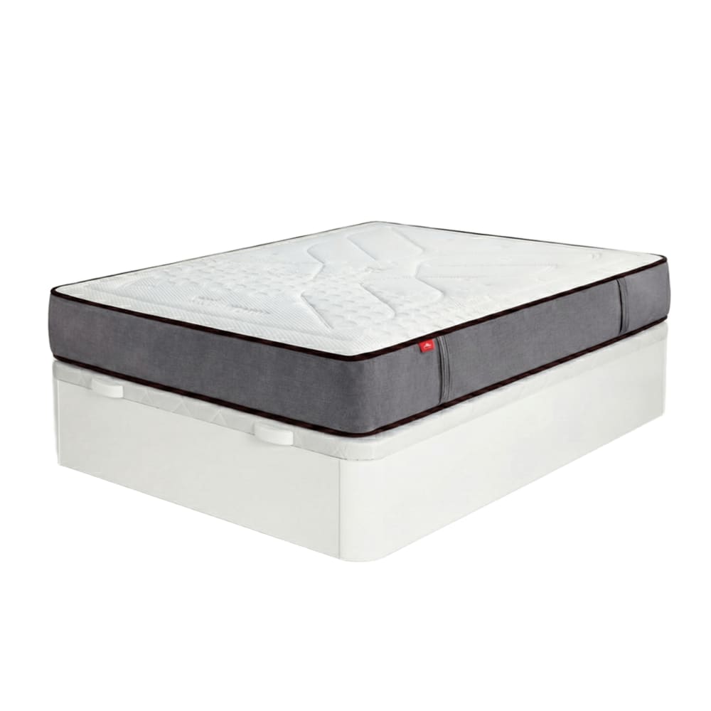 Ensemble de matelas, sommier coffre et oreiller Blanche 90x190