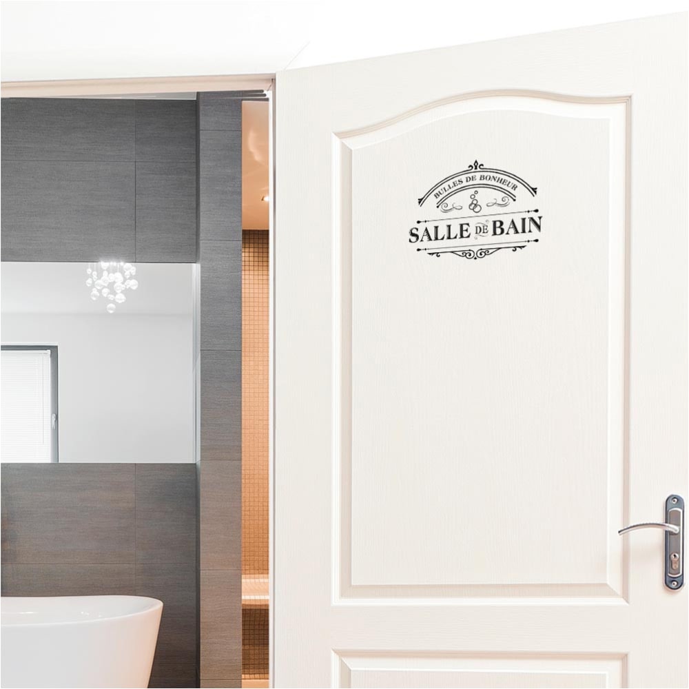 Sticker décoratif de porte salle de bain 18x16cm - Maisons du Monde
