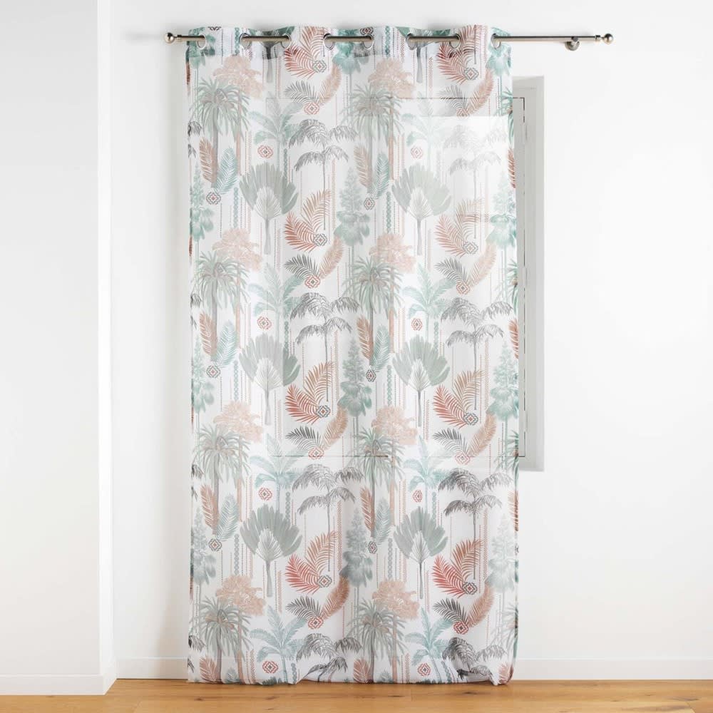 Douceur d'Intérieur Voilage sablé et exotique polyester multicolore 240x140cm style contemporain Blanc Pes - Polyester