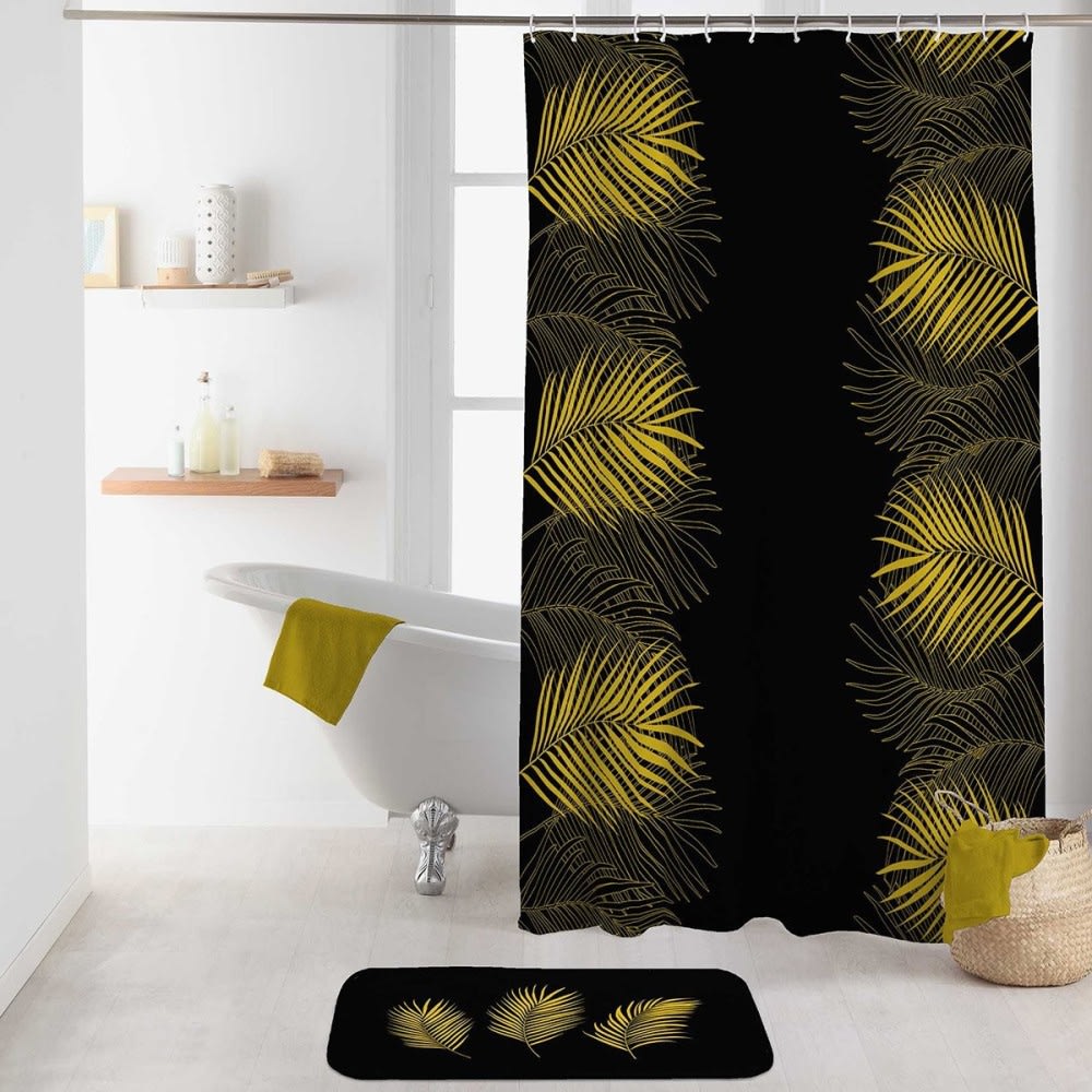 Rideau de douche noir 180x200cm