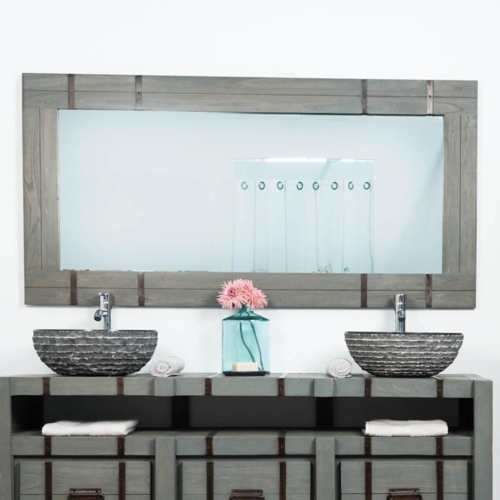 Espejo grande para cuarto de baño 160 x 80 gris - Maisons du Monde