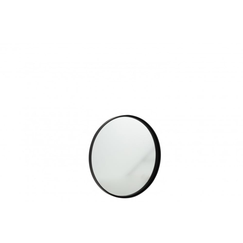 Espejo redondo borde alto metal/cristal negro alt. 60 cm
