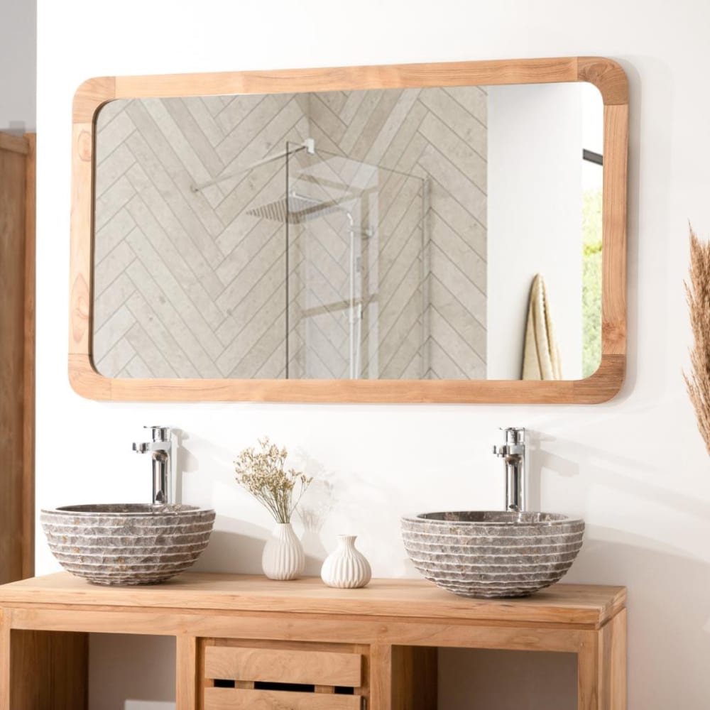 Grand miroir teck 120 x 70 - Maisons du Monde