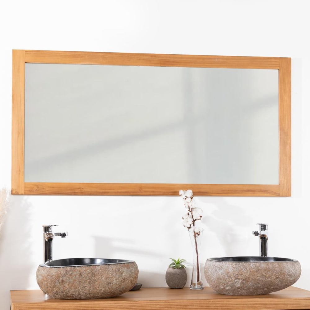 Espejo rectangular de teca maciza 140 x 70 - Maisons du Monde