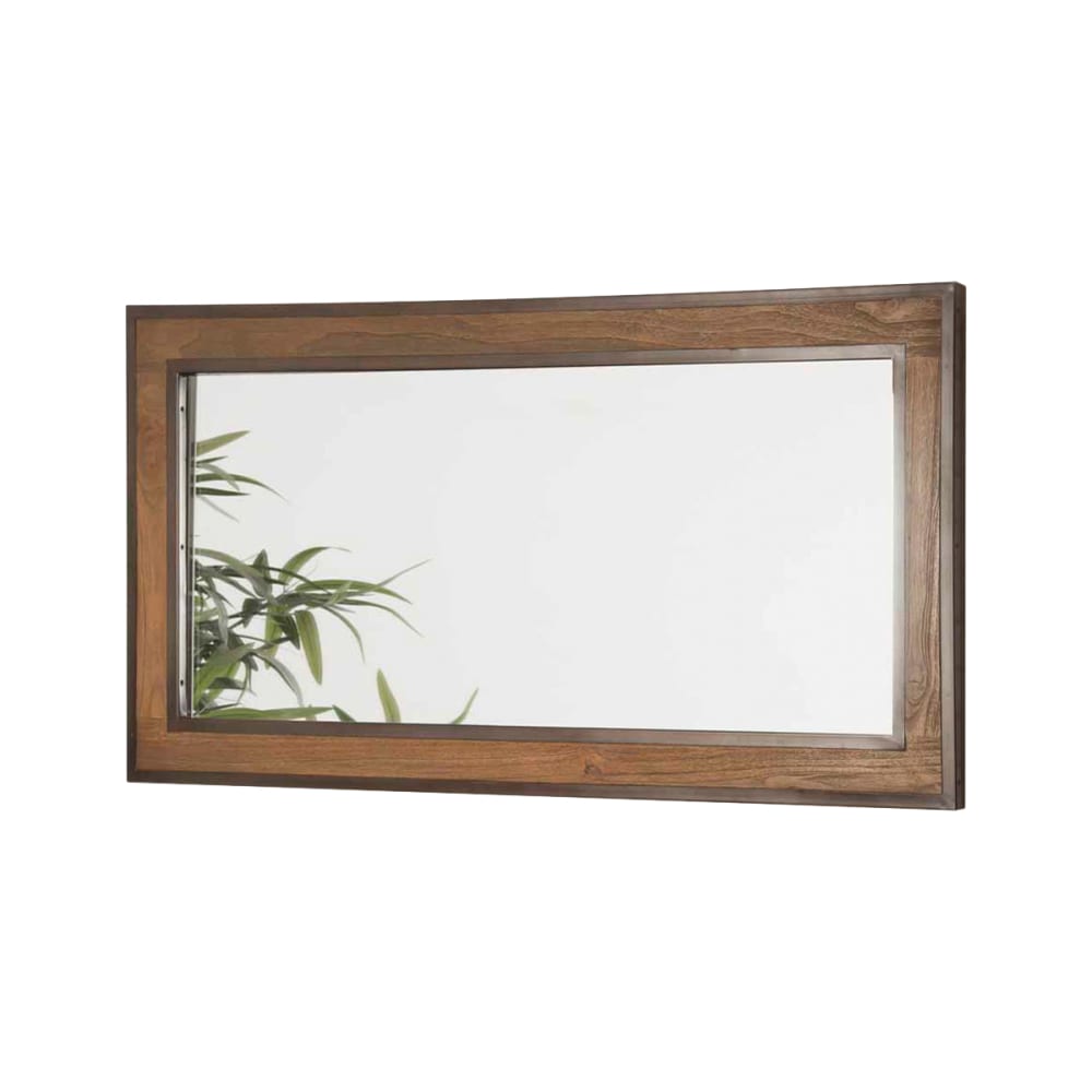 Espejo grande para cuarto de baño teca metal 145 x 70