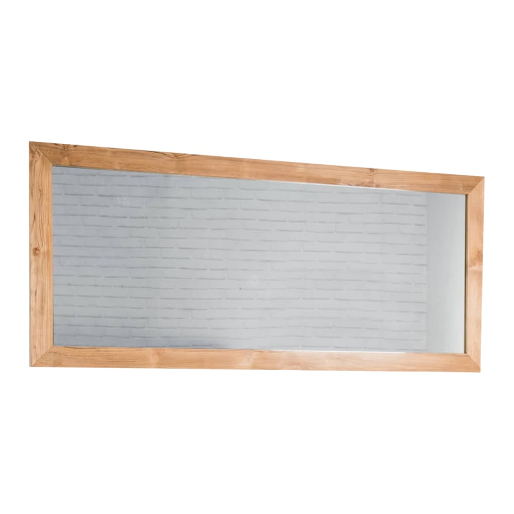Espejo rectangular grande de teca maciza 160 x 70