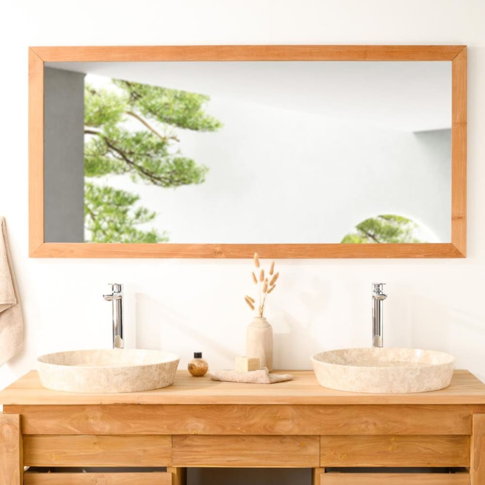 Espejo rectangular grande de teca maciza 145 x 70 - Maisons du Monde