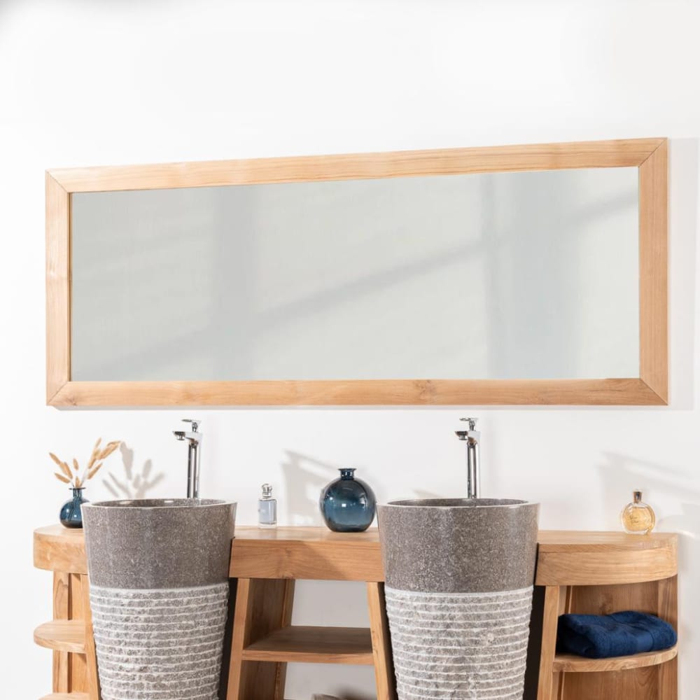 Espejo rectangular grande de teca maciza 180 x 70 - Maisons du Monde