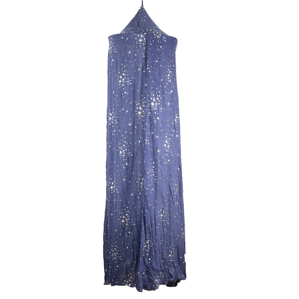 Trois kilos sept Ciel de lit bleu marine étoiles argentées Bleu Pes - Polyester - 180x3x40cm
