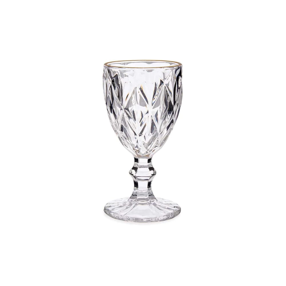 Wadiga Verres à eau en verre bordure dorée 25,4cl - Lot de 6 Transparent