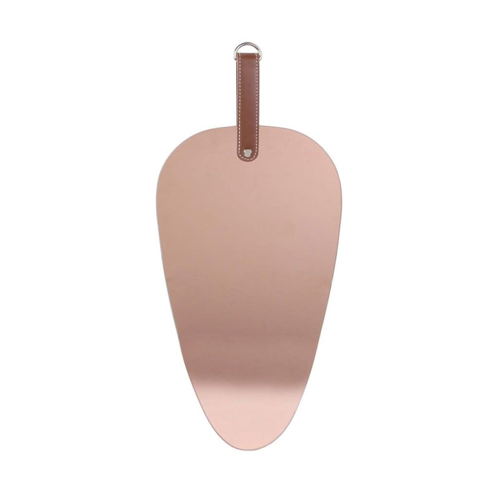 Miroir cuivre rose avec anse triangle