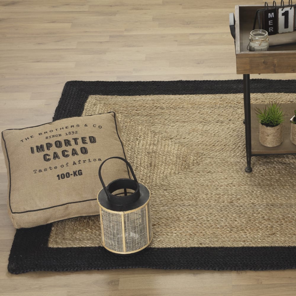 Tapis rectangle en jute noir 120x170cm — vue 3