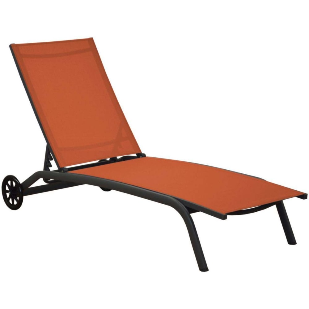 Bain de soleil en aluminium gris et paprika