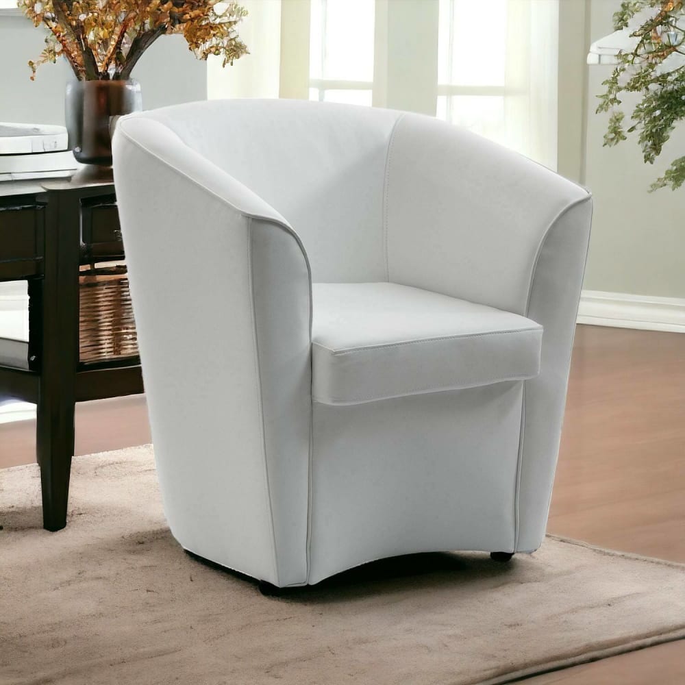 Fauteuil en similcuir blanc 70x60 cm - Maisons du Monde