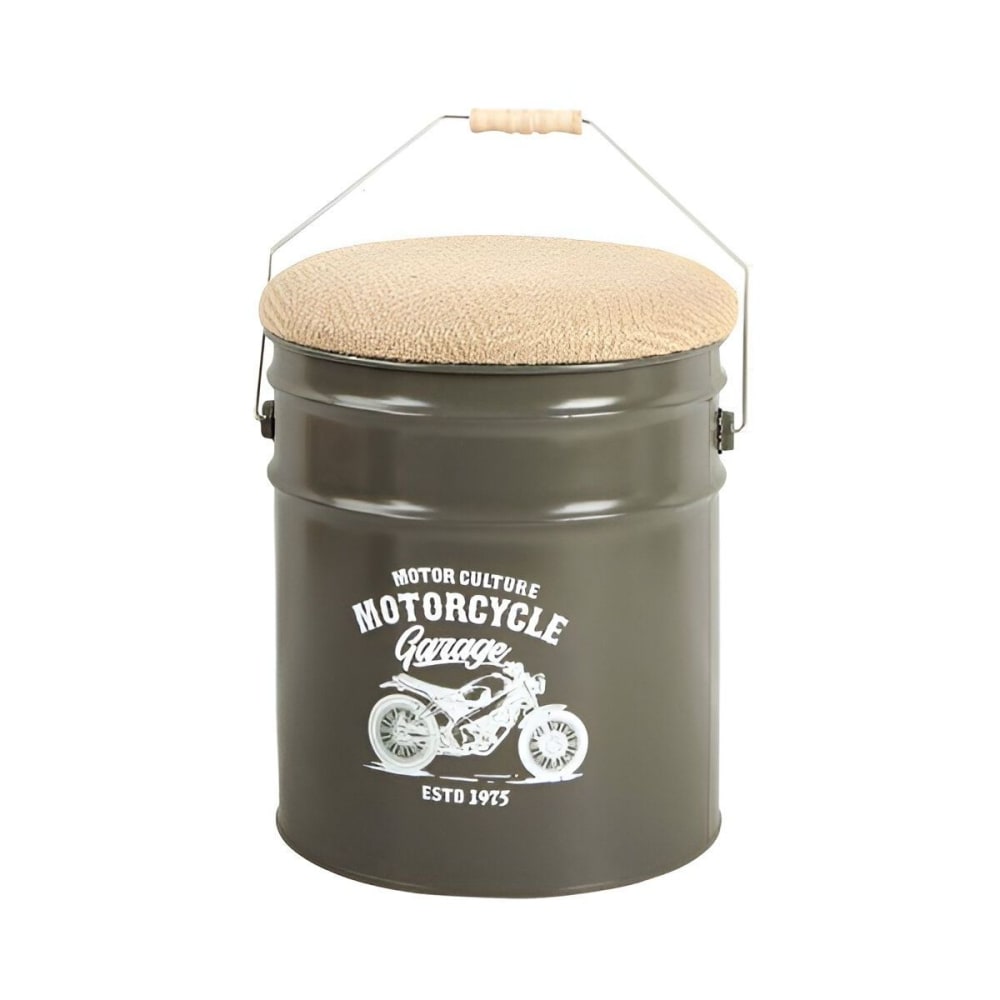 Pouf coffre de rangement en métal