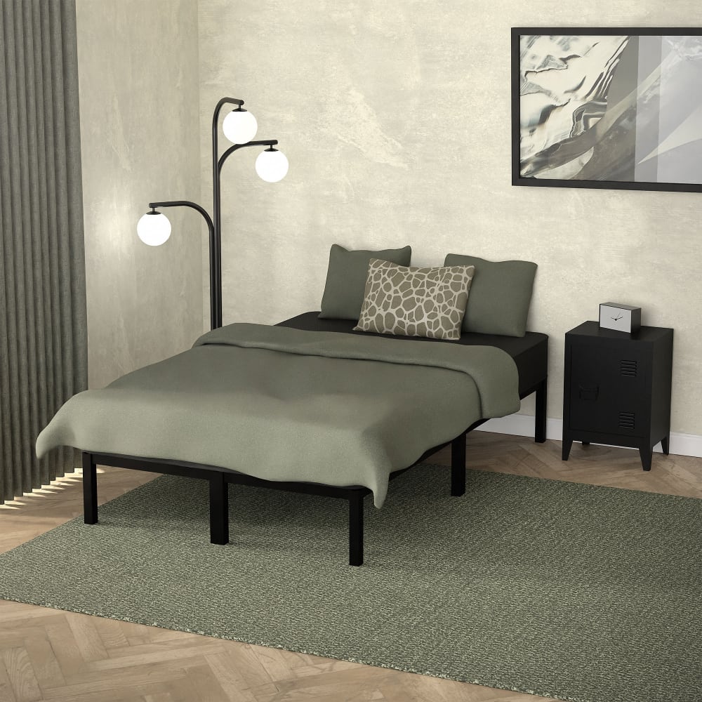 Cama de estructura metalica 120 x 200 cm negro dormitorio individual - Maisons du Monde