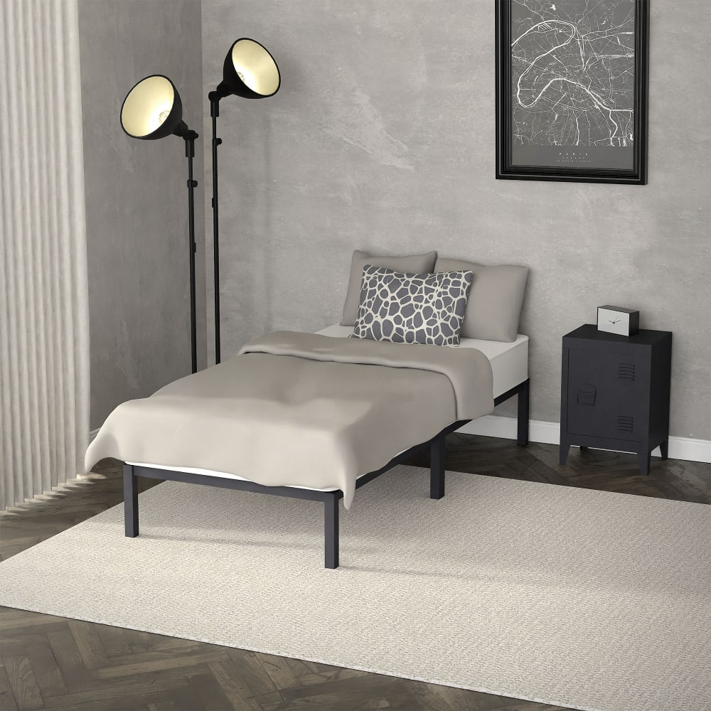 Cama de estructura metalica 90x200 cm antracita dormitorio individual - Maisons du Monde