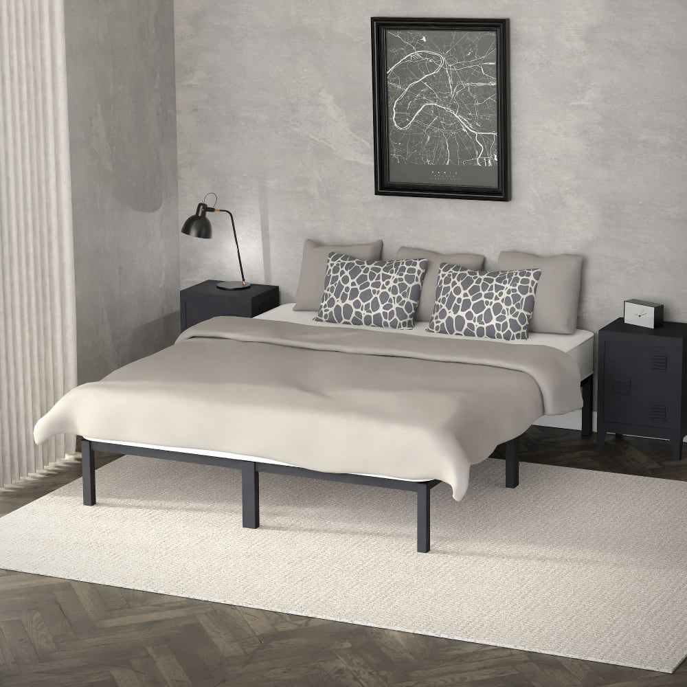 Cama de estructura metalica 160x200cm antracita dormitorio matrimonial - Maisons du Monde