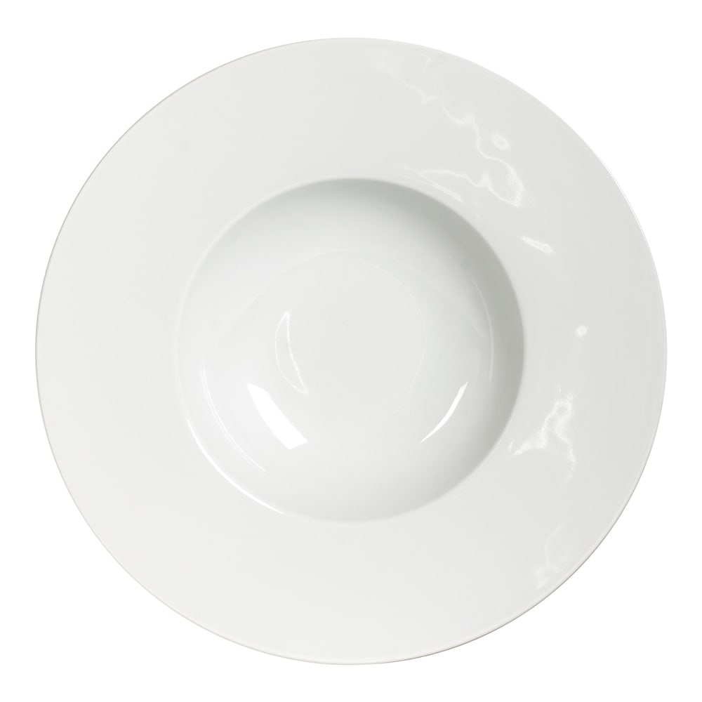 Lot de 6 assiettes creuses blanches en porcelaine 23 cm