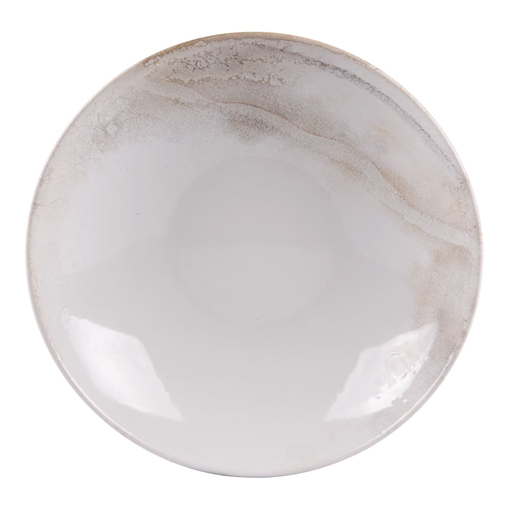 Lot de 6 assiettes creuses beiges en grès 22 cm