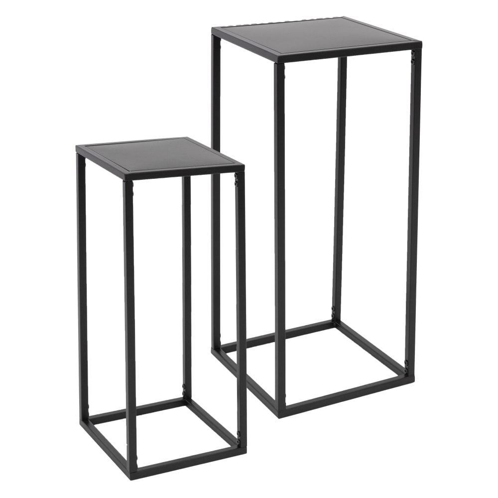 Set 2 portapiante metallo nero 20x60 / 30x70 cm resistente intemperie - Modello Industriale - Metallo