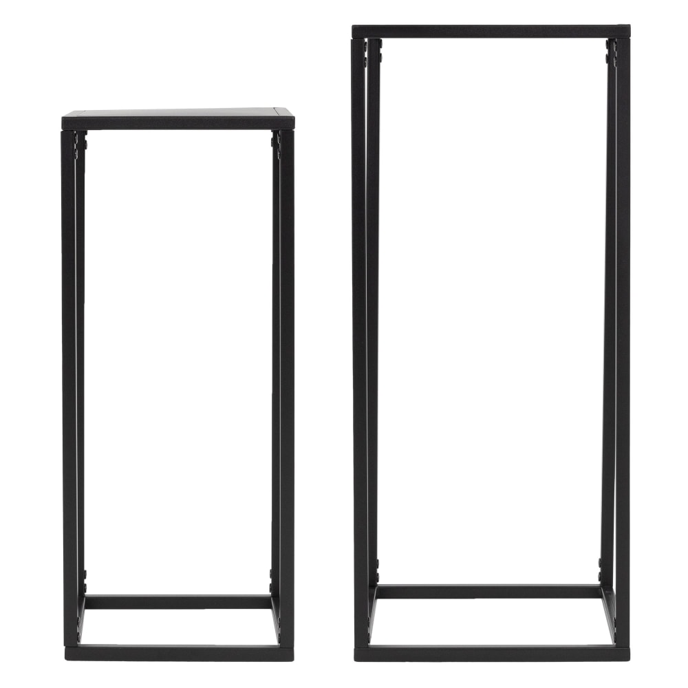 Set 2 portapiante metallo nero 20x60 / 30x70 cm resistente