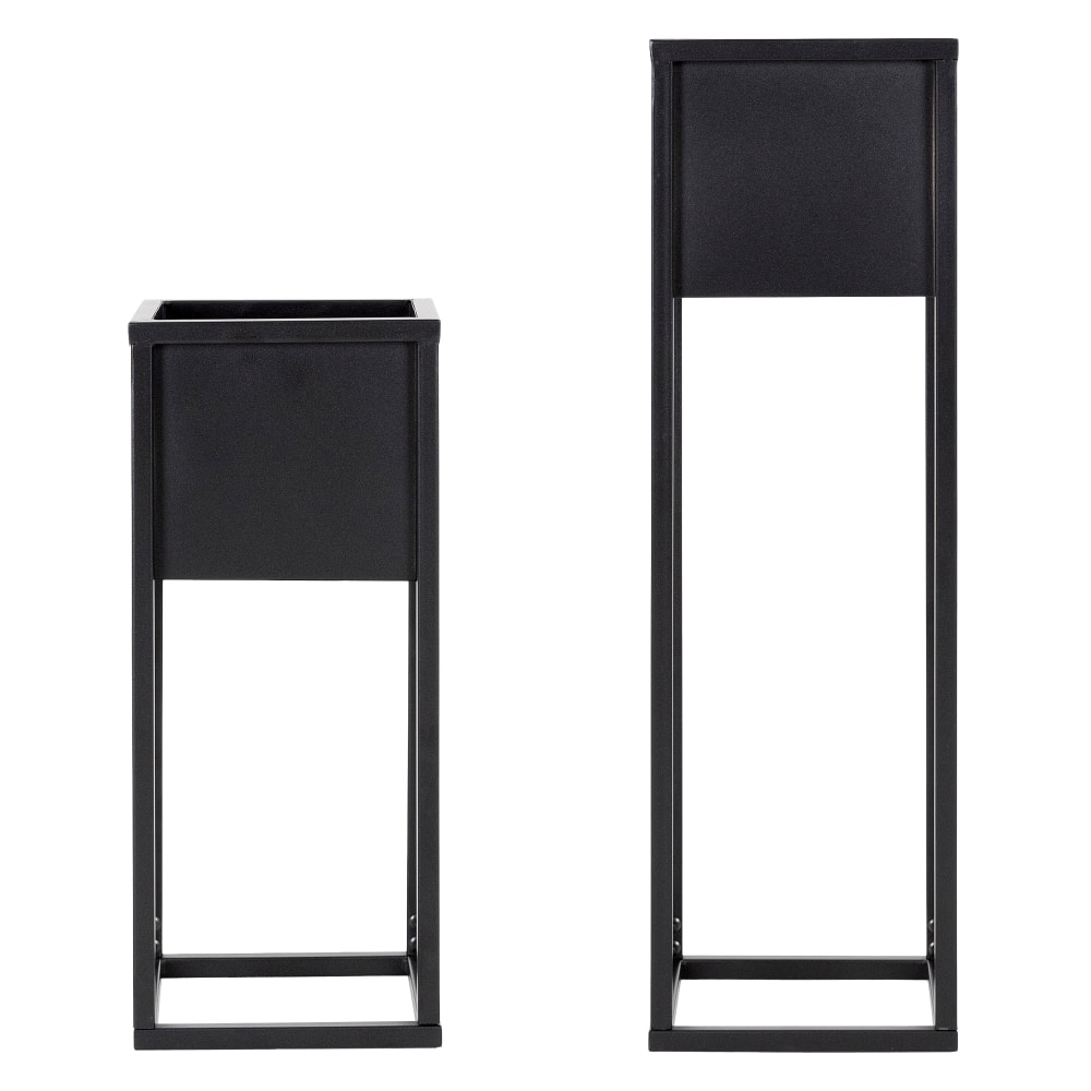 Juego de 2 soportes para flores, negro, 21x50/70x21 cm,metal - Maisons du Monde