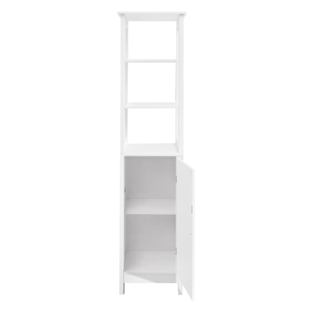 Mobile alto a colonna da bagno in effetto legno bianco 40x160x32