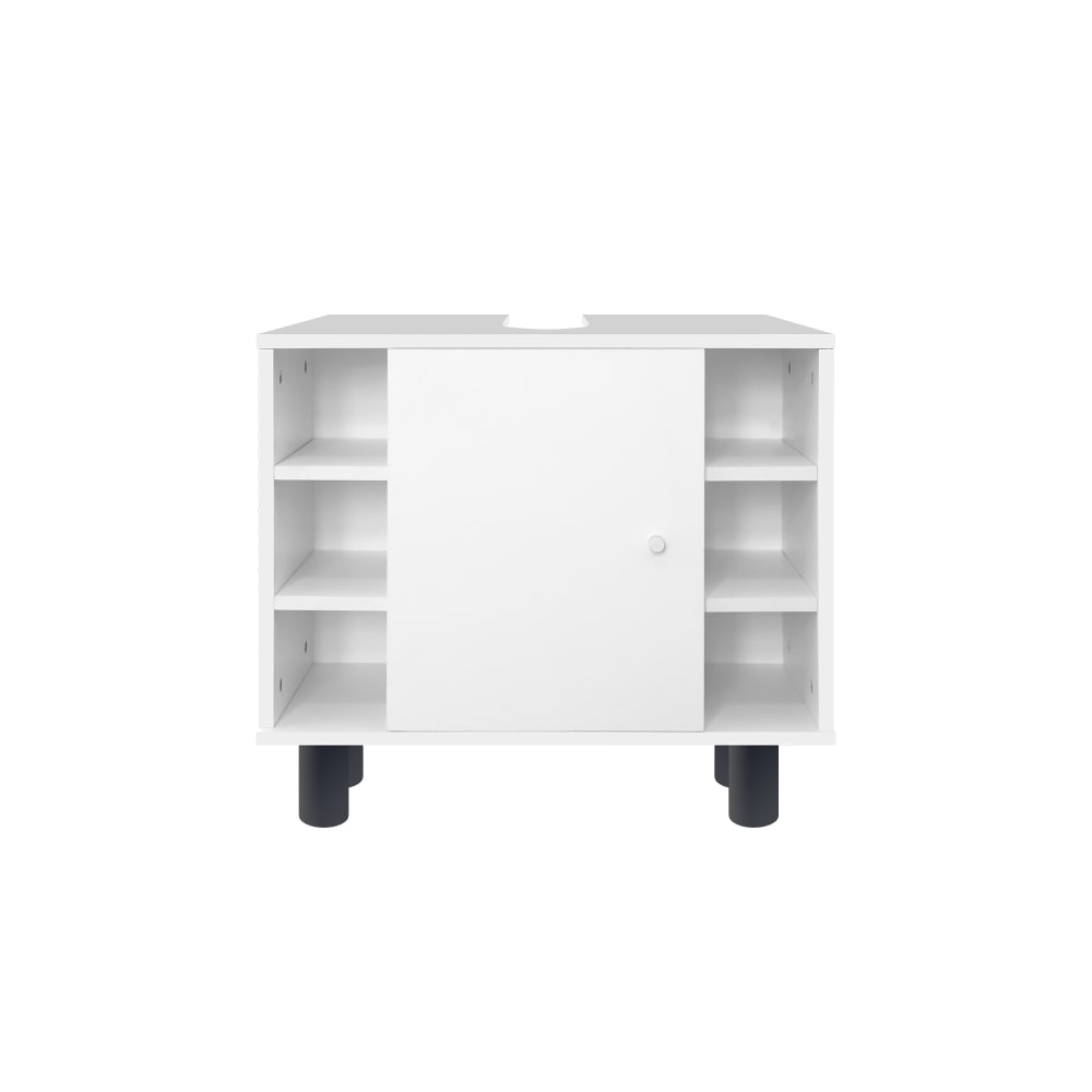 ML-Design Waschbeckenunterschrank Weiß 60x54x32 cm mit Tür aus MDF Weiß Spanplatte