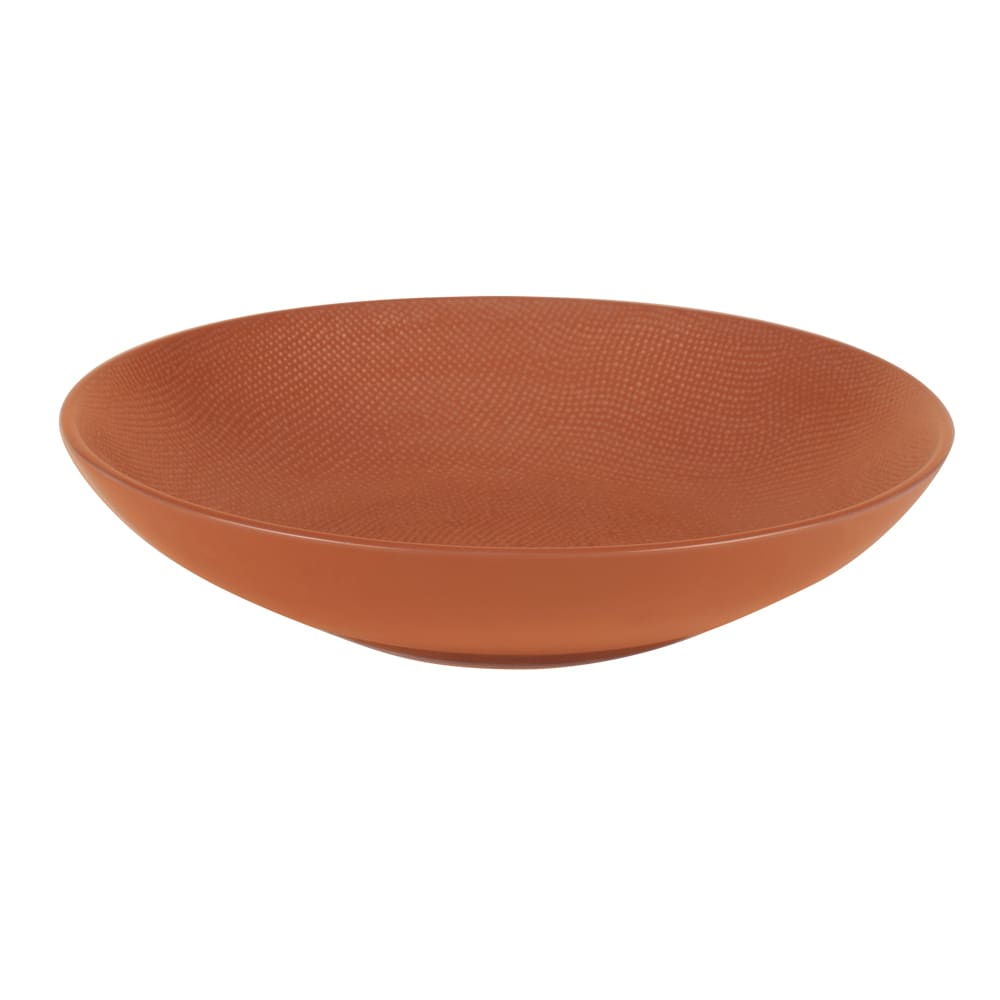 Lot de 6 grandes assiettes creuses terracotta en grès 25 cm