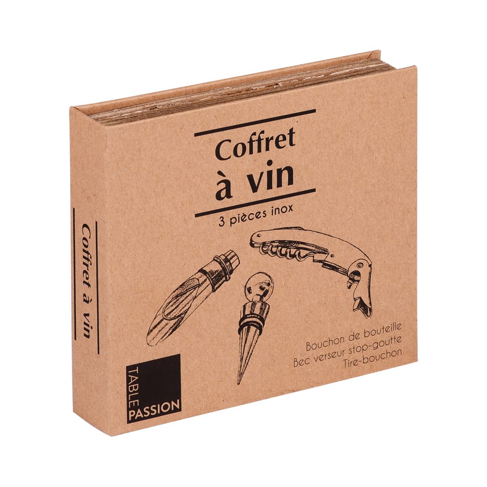 Coffret Service du Vin 3 pièces argent / métallique en acier - Maisons du Monde
