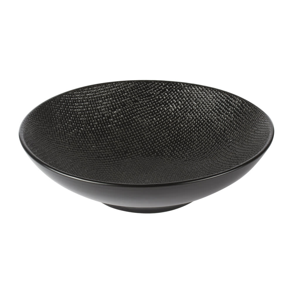 Lot de 6 assiettes creuses noires en grès 19 cm Lot de 6 assiettes creuses noires en grès 19 cm