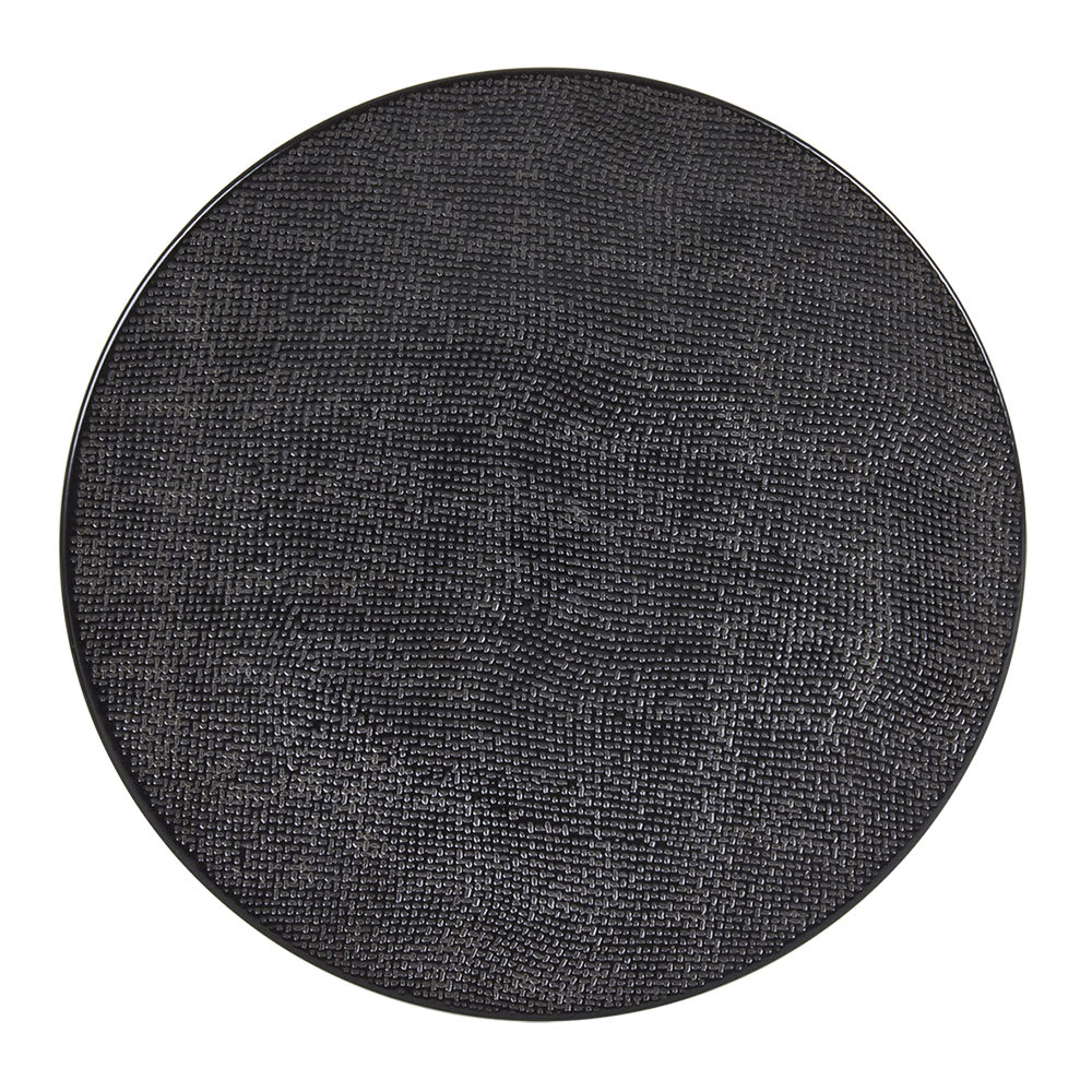 Lot de 6 assiettes plates noires en grès 27 cm Lot de 6 assiettes plates noires en grès 27 cm