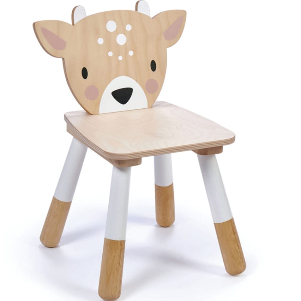 Silla infantil de madera ciervo de 30 x 30 x 47,5 cm
