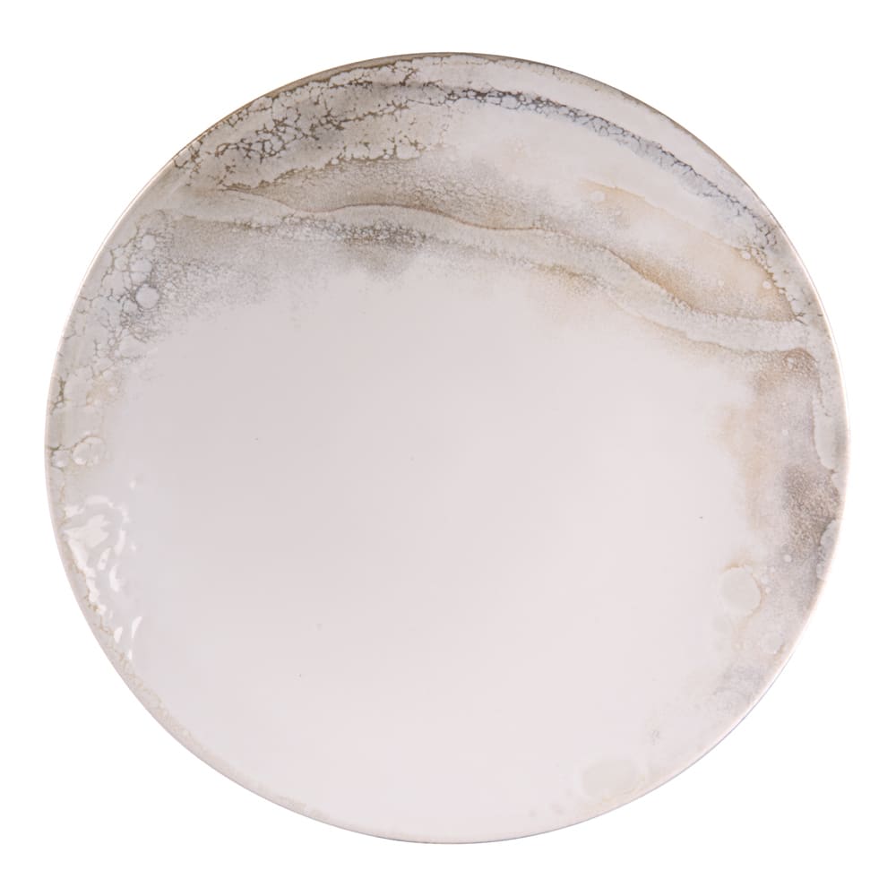 Lot de 6 assiettes plates beiges en grès 27 cm Lot de 6 assiettes plates beiges en grès 27 cm