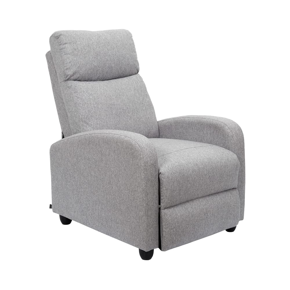 Fauteuil de relaxation manuel 67x93x97 cm en tissu gris clair
