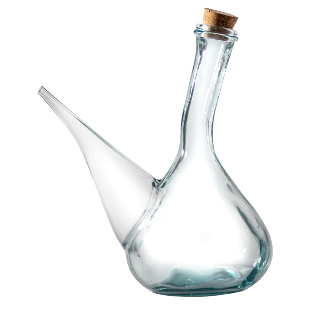 Porron en verre 1 l avec bouchon en liège transparent / cristal