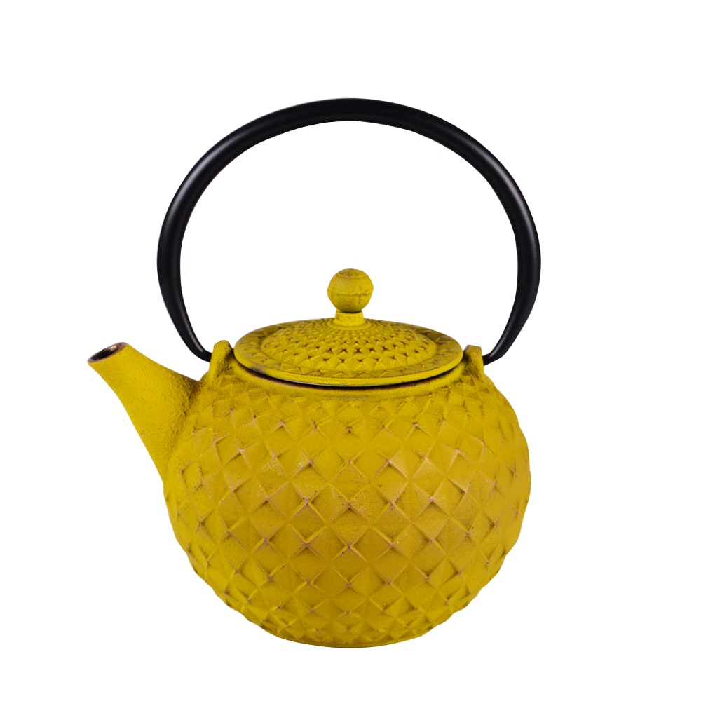 Trend'up - Th&eacute;i&egrave;re en fonte 1 l avec fitre inox octo jaune