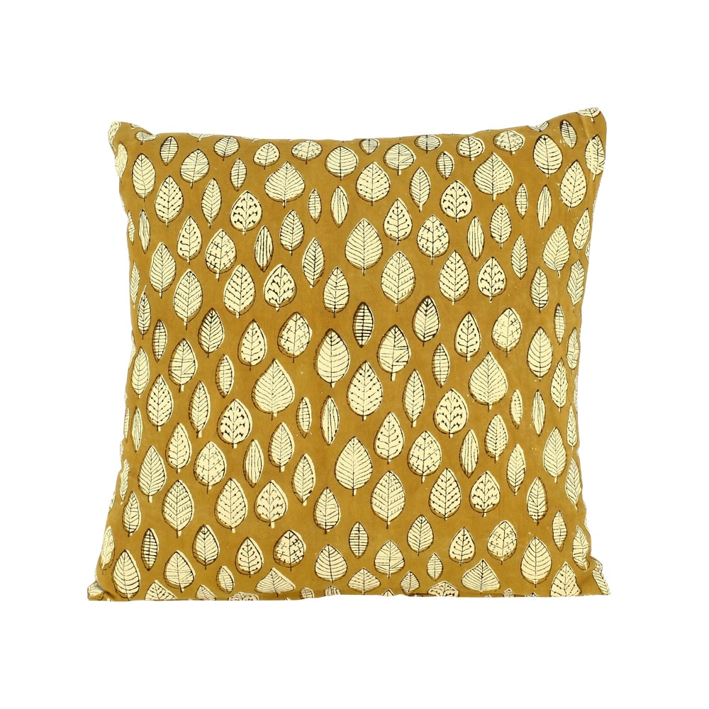 Coussin en coton jaune 40cm