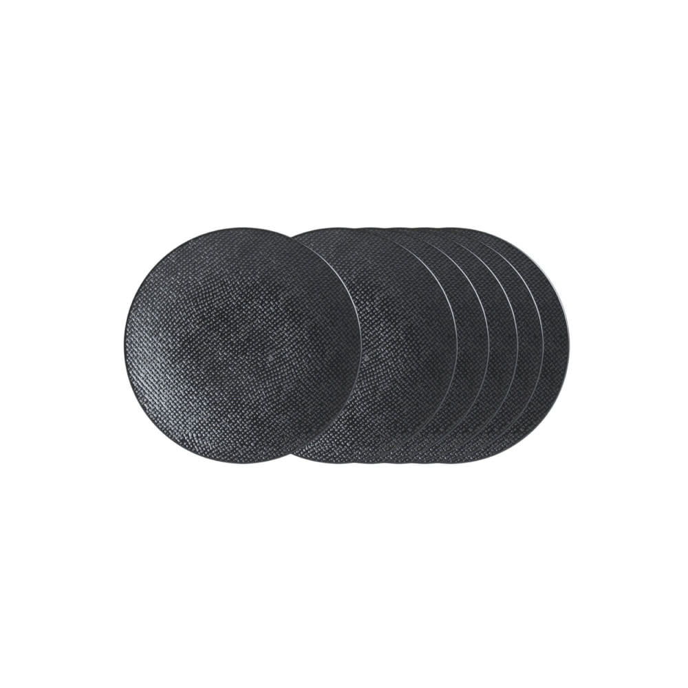 Lot de 6 assiettes à pain vésuvio noir en grès 16 cm Lot de 6 assiettes à pain vésuvio noir en grès 16 cm