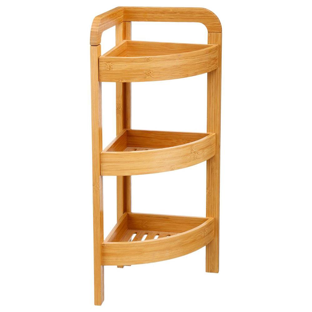 Etagère d'angle en bambou 3 niveaux