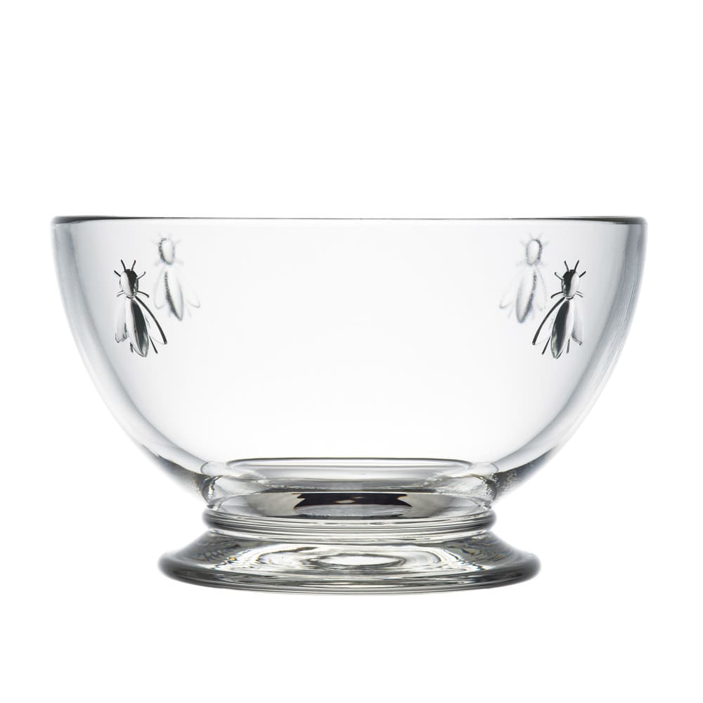 Lot de 6 bols à talon abeille en verre 14 cm