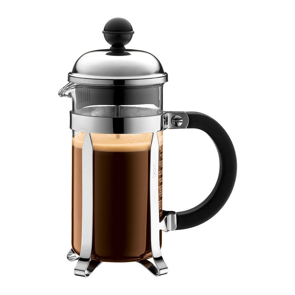 Cafetière 3 tasses en inox transparent en verre H18.5 Cafetière 3 tasses en inox transparent en verre H18.5