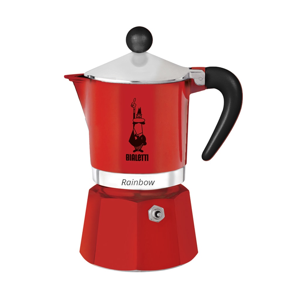 Cafetière 3 tasses rouge en aluminium H17