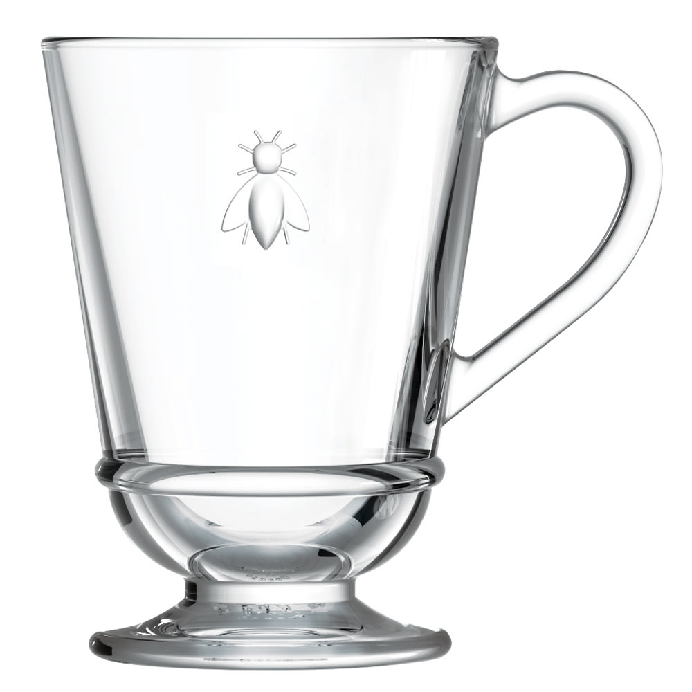 Lot de 2 mugs abeille en verre 27,5 cl