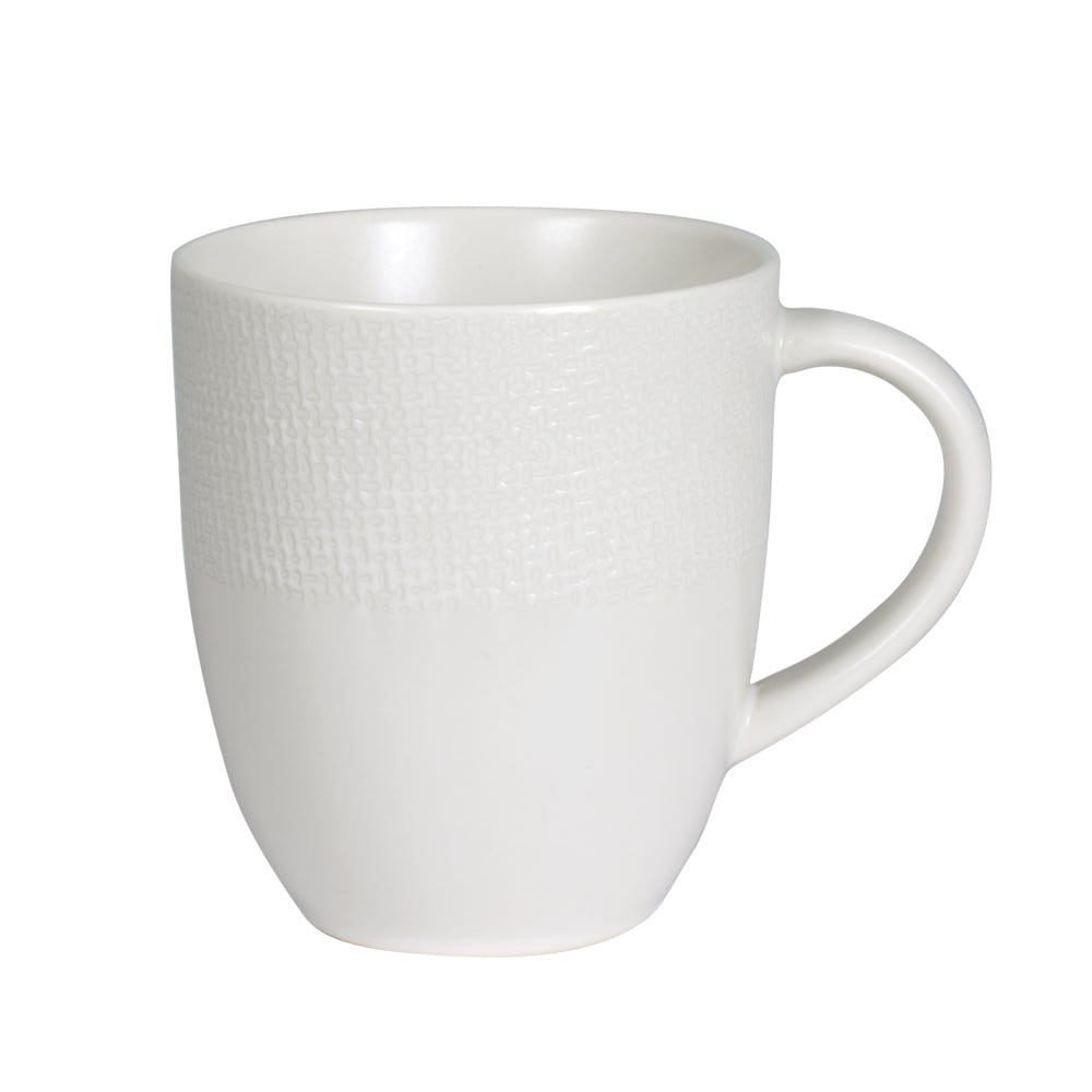 Lot de 2 mugs blancs en grès 30 cl