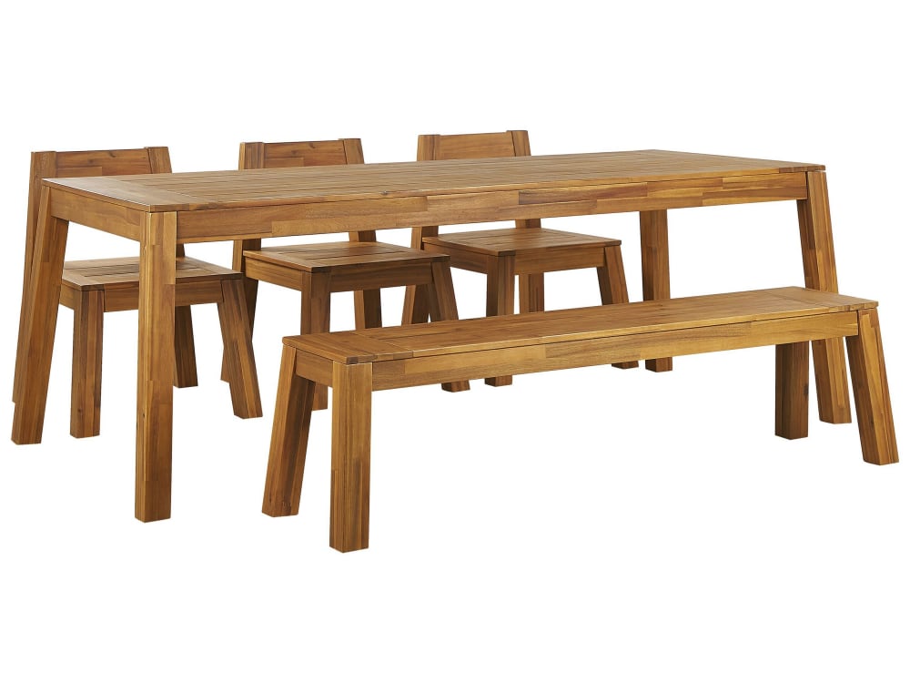Gartentisch Set 6 Personen Aus Akazienholz, Braun