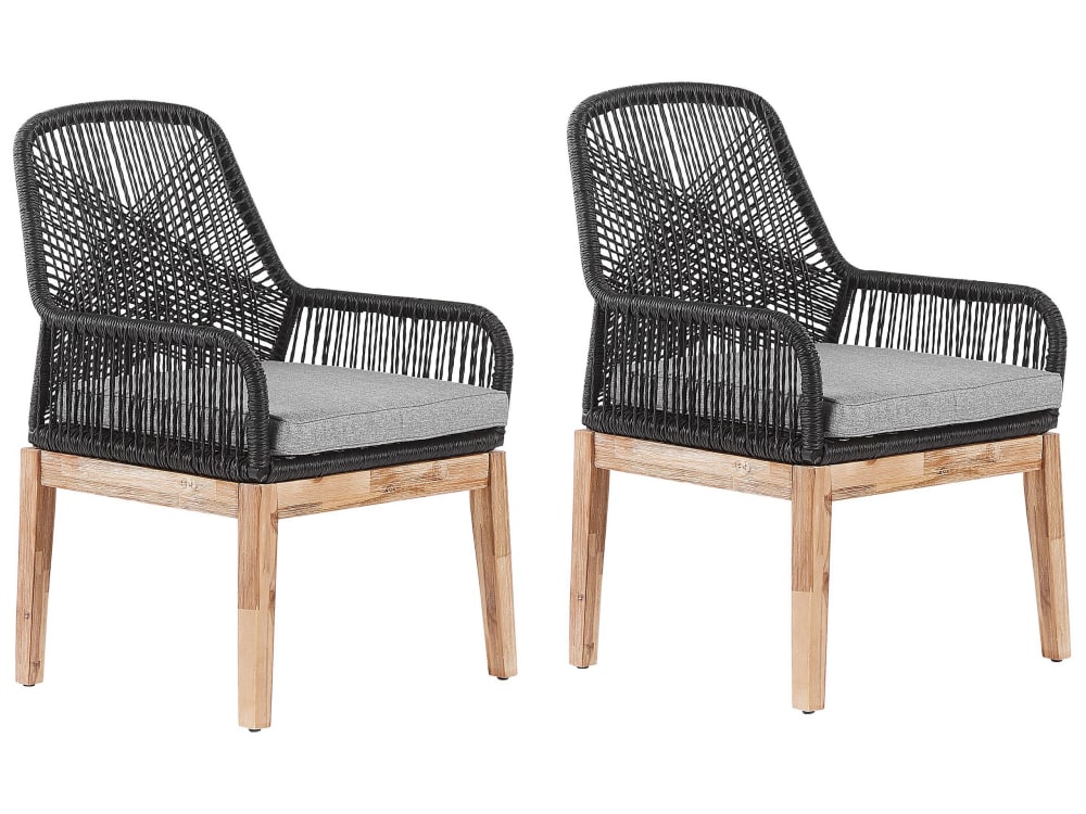 Chaise de jardin en matériaux synthétiques noir 71x64