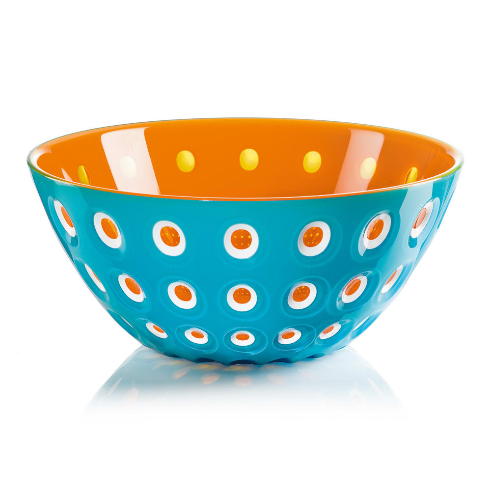 Saladier 25 cm   bleu et orange en plastique  multicolore